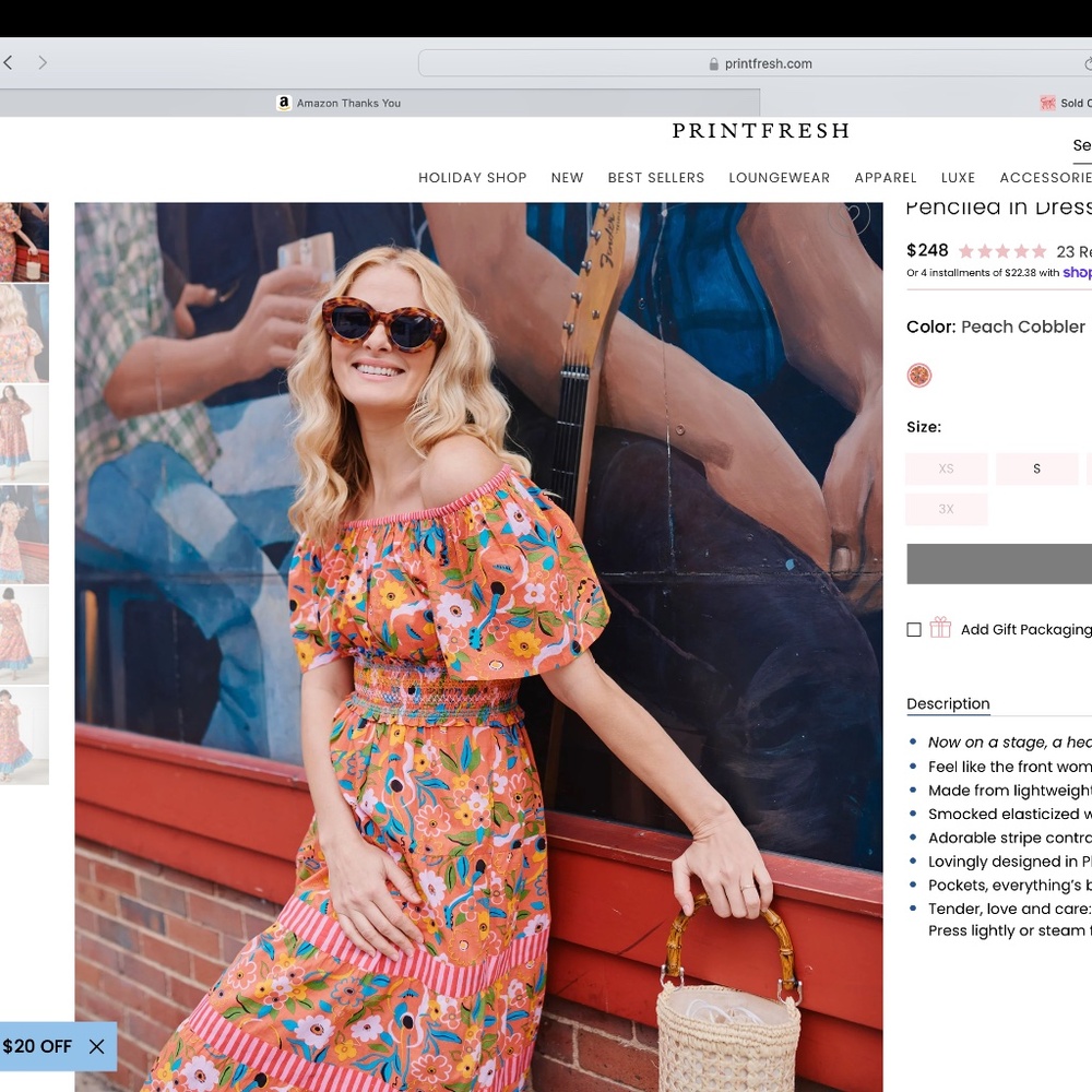 NWT Printfresh Penciled In Dress in Sold Out Show - M